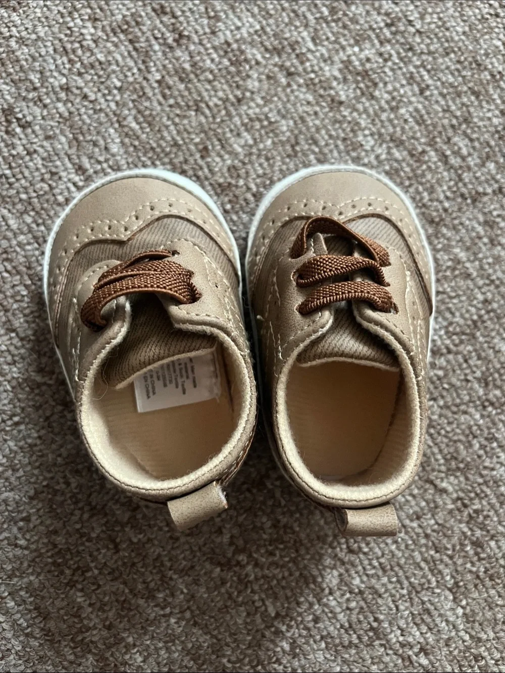 Toddler Neutral Tan Casual Lace-Up Shoes